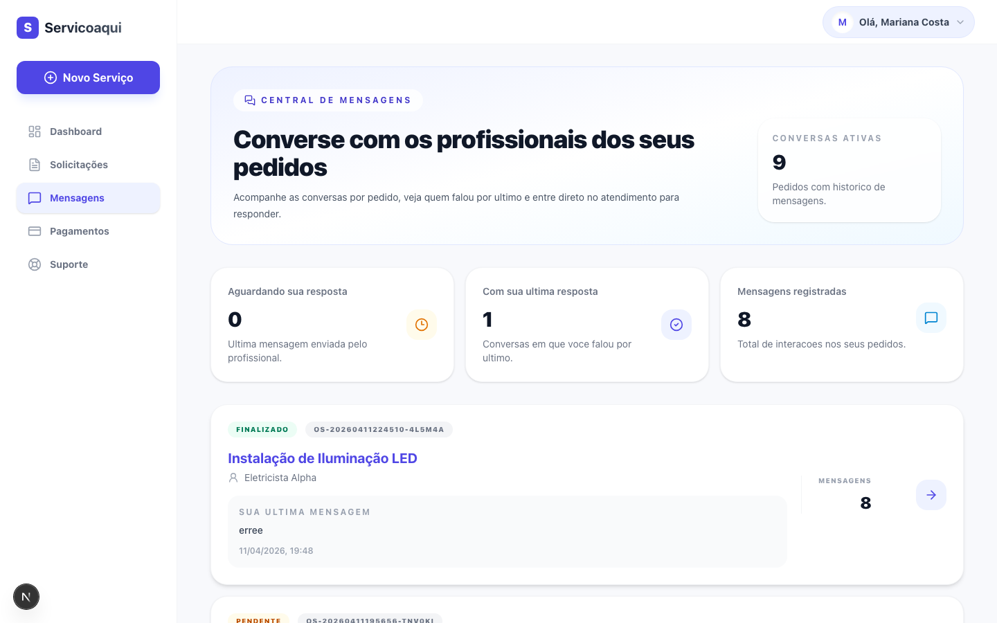 Acompanhe em tempo real