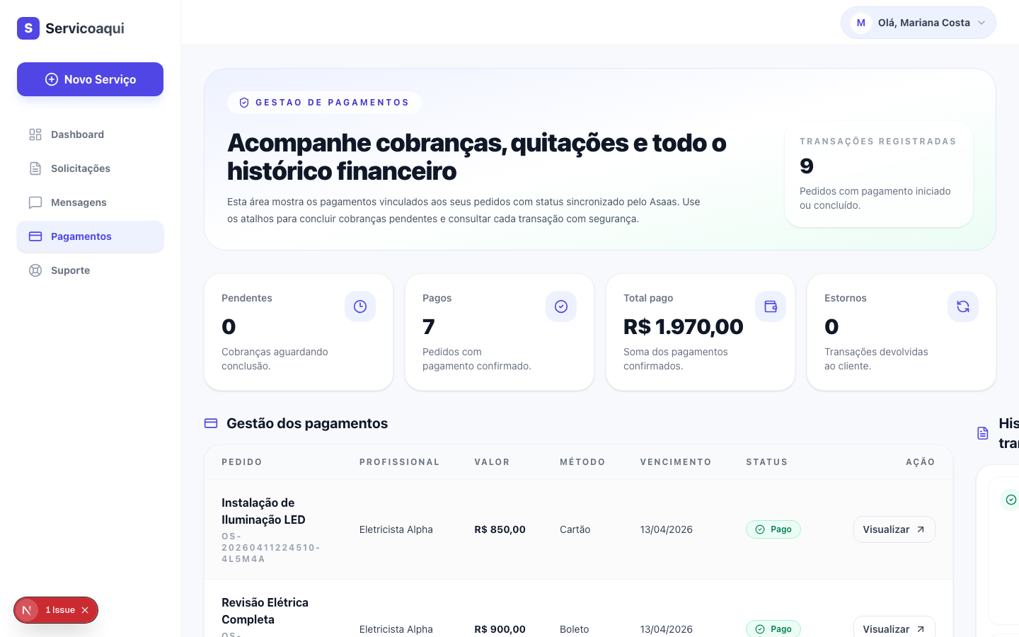 Finalize e avalie